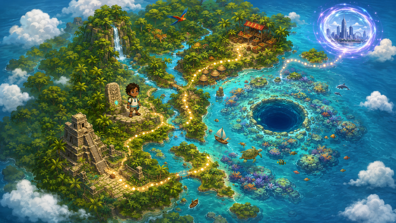 Guardians of Belize Weltkarte im spielbaren Prototyp